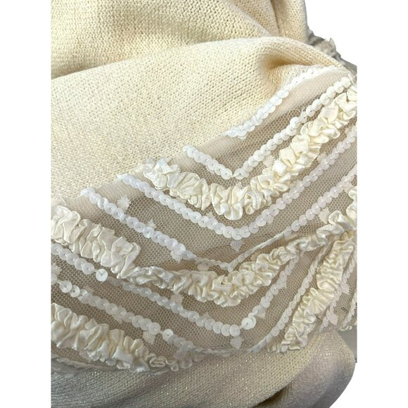 Vintage Mike Korwin Cream Wool Blend Crew Neck Knit Dress Size 10 NWT - Picture 6 of 8